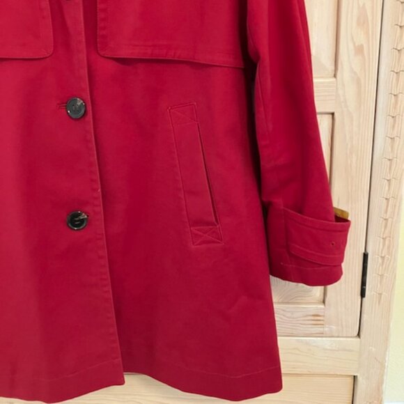 Kenneth Cole Reaction Red Trench Coat with Belted Waist Raincoat Utility - Picture 5 of 12